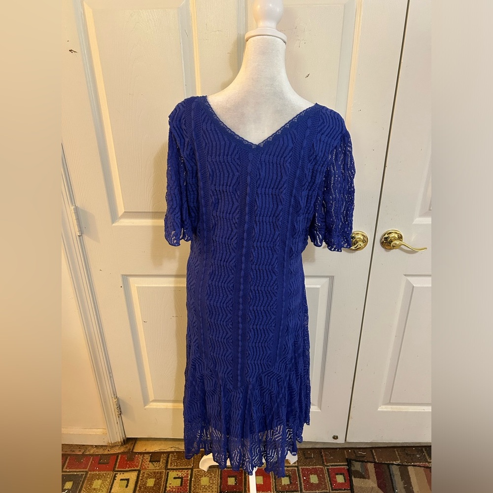 Rabbit Rabbit Rabbit blue lace dress, size 18 - Picture 4 of 5